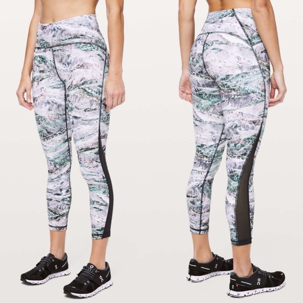 Lululemon Train Times Pant 25" Springscape Multi / Obsidian W5BU5S Luxtreme Mesh